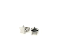 14k White Gold Post Earrings with Stars(6.5mm)