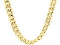 9.0mm 14k Yellow Gold Semi Solid Miami Cuban Chain