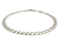 5.7mm 14k White Gold Solid Curb Bracelet