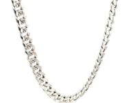 5.5mm 14k White Gold Miami Cuban Semi Solid Chain