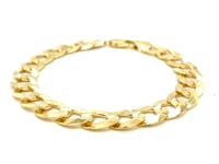 14k Yellow Gold Solid Curb Bracelet 11.23mm