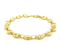 14k Yellow Gold Puffed Mariner Link Bracelet (6.80 mm)