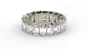 Emerald Cut Lab Grown Diamond Eternity Ring in 14k White Gold (8 cttw FG/VS2)