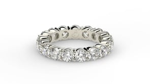 Round Cut Lab Grown Diamond Eternity Ring in 14k White Gold (3 cttw FG/VS2)