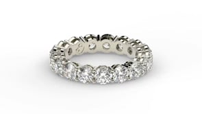 Round Cut Lab Grown Diamond Eternity Ring in 14k White Gold (3 cttw FG/VS2)