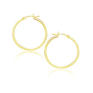 14k Yellow Gold Polished Hoop Earrings