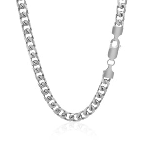 5.8mm 14k White Gold Solid Miami Cuban Chain