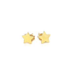 14k Yellow Gold  with Stars Post Earrings