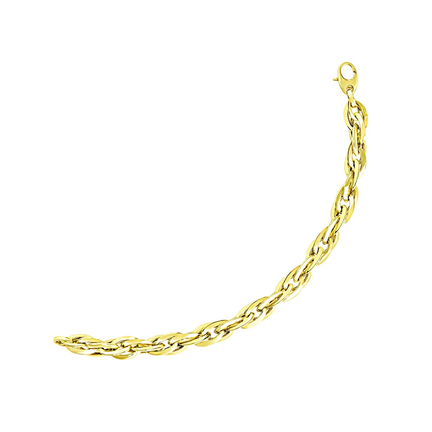 14k Yellow Gold Double Oval Link Chain Bracelet