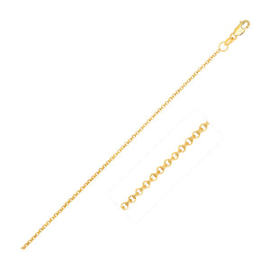 1.1mm 14k Yellow Gold Diamond Cut Rolo Chain