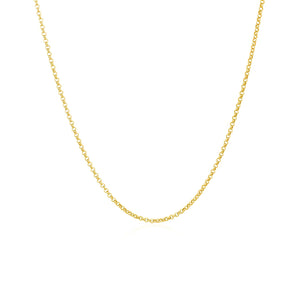 1.1mm 14k Yellow Gold Diamond Cut Rolo Chain