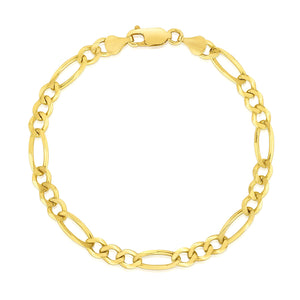 4.5mm 14k Yellow Gold Solid Figaro Bracelet