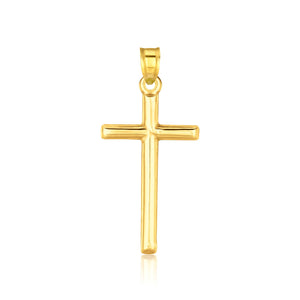 14k Yellow Gold High Polish Cross Pendant