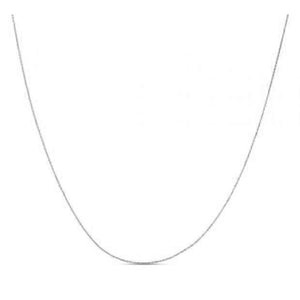 0.80mm 14k White Gold Double Extendable Diamond Cut Cable Chain