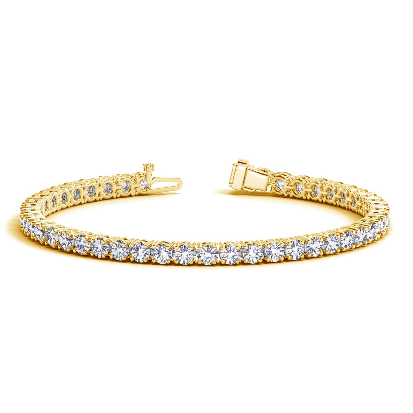 10 cctw Lab Grown Round Diamond Tennis Bracelet in 14k Yellow Gold (F/G  VS2/SI1)