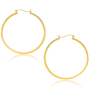 10k Yellow Gold Polished Hoop Earrings