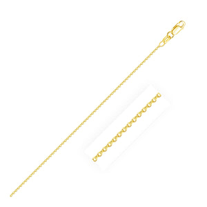 0.97mm 14k Yellow Gold Oval Cable Link Chain