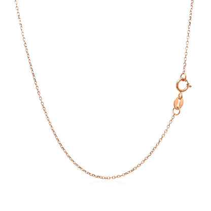 0.8mm 14k Pink Gold Diamond Cut Cable Link Chain