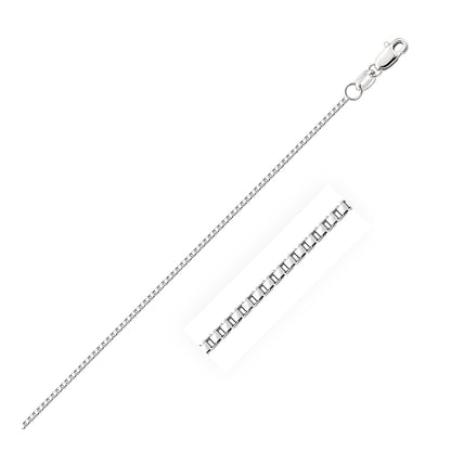 1.2mm 10k White Gold Octagonal Box Chain