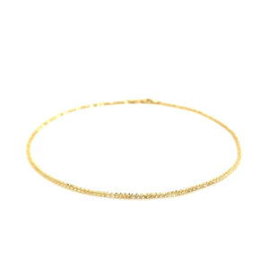 1.5mm 14k Yellow Gold Sparkle Anklet