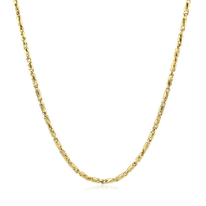 1.5mm 14k Yellow Gold Diamond Cut Fancy Links Pendant Chain