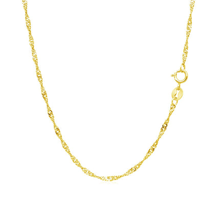 1.5mm 10k Yellow Gold Singapore Chain