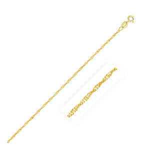 1.5mm 10k Yellow Gold Singapore Anklet