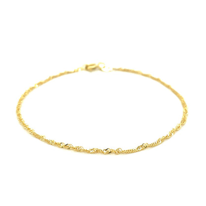 1.5mm 10k Yellow Gold Singapore Anklet