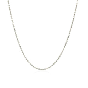 1.2mm 14k White Gold Diamond-Cut Bead Chain