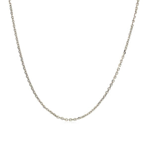 0.9mm 14k White Gold Adjustable Cable Chain