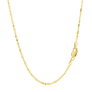 1.5mm 14k Yellow Gold Diamond-Cut Alternating Bead Chain