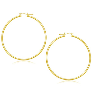 14k Yellow Gold Polished Hoop Earrings