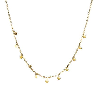 14k Yellow Gold Choker with Hammered Beads Necklace