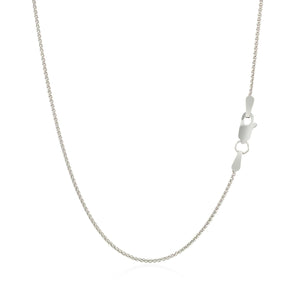 1.0mm 14k White Gold Round Wheat Chain