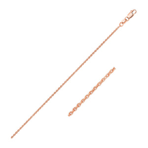 0.97mm 14k Rose Gold Oval Cable Link Chain