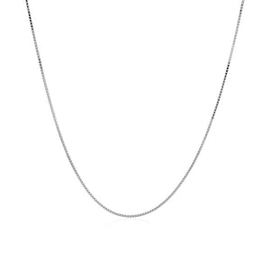 0.6mm 14k White Gold Classic Box Chain