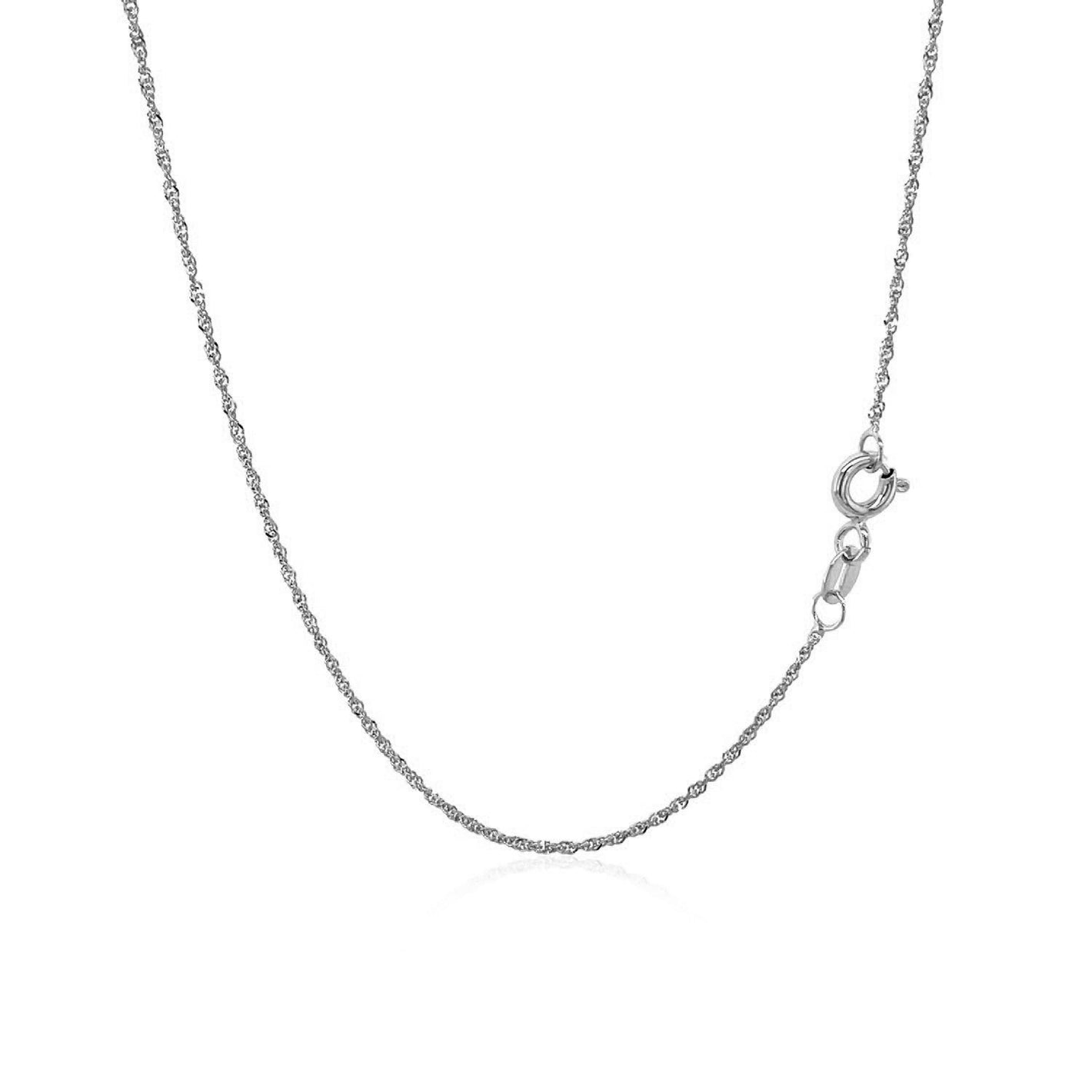 1.0mm 14k White Gold Singapore Chain