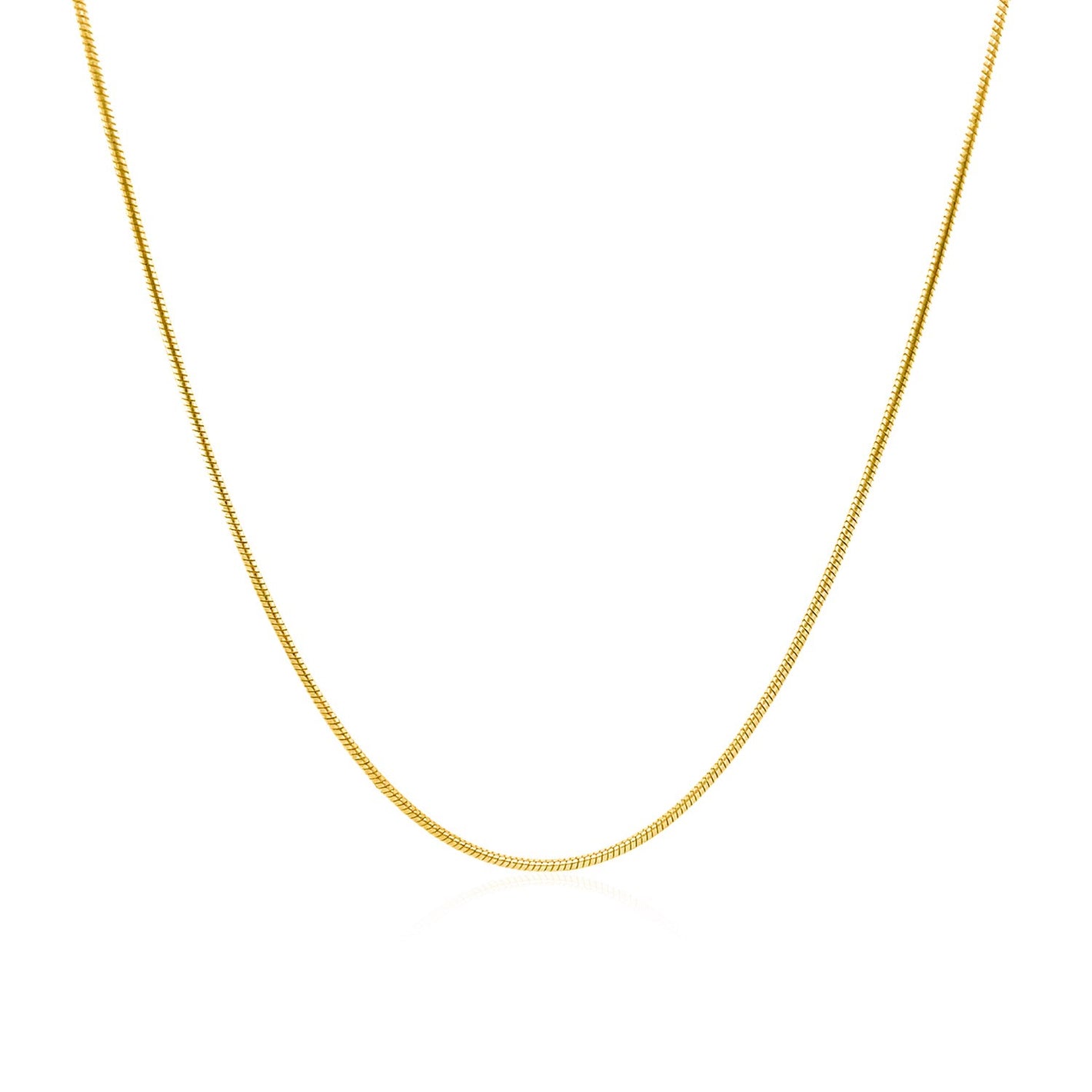 0.9mm 14k Yellow Gold Round Snake Chain