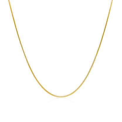 0.9mm 14k Yellow Gold Round Snake Chain