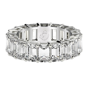 8 cttw  Emerald Cut Lab Grown Diamond Eternity Ring in 14k White Gold (FG/VS2)