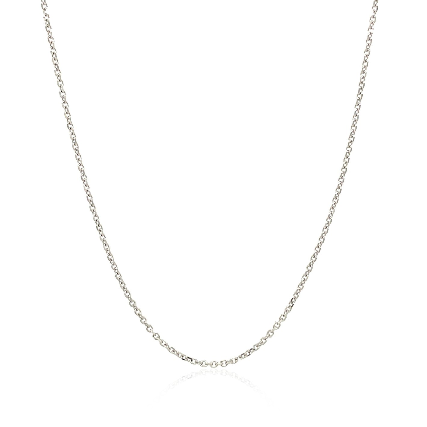 1.1mm 10k White Gold Cable Chain