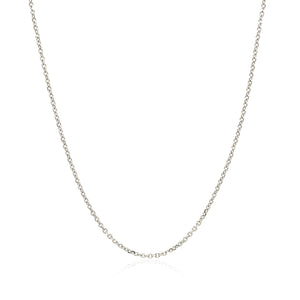 1.1mm 10k White Gold Cable Chain