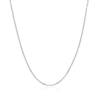 1.1mm 10k White Gold Cable Chain