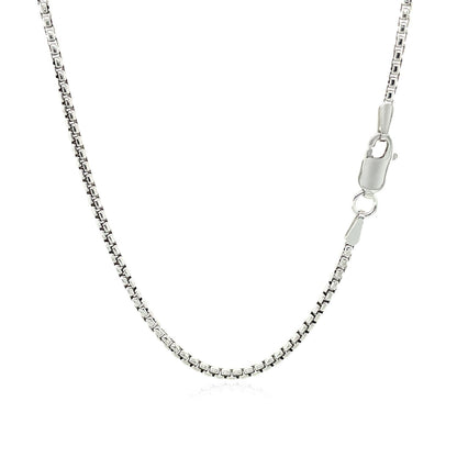 1.7mm 14k White Gold Round Box Chain