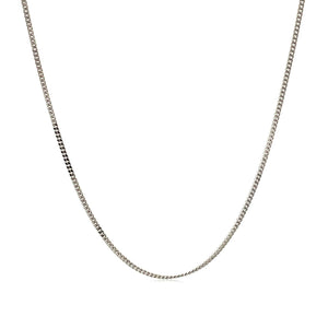 1.0mm 10k White Gold Gourmette Chain