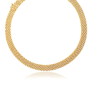 9.0mm 14k Yellow Gold Flexible Panther Line Necklace