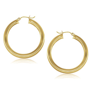 14k Yellow Gold Polished Hoop Earrings