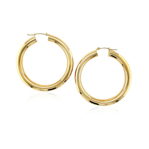 14k Yellow Gold Polished Hoop Earrings