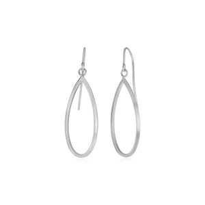 14k White Gold with Polished Open Teardrop Dangles Earrings