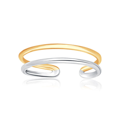 14k Two-Tone Gold  with a Fancy Open Wire Style Toe Ring